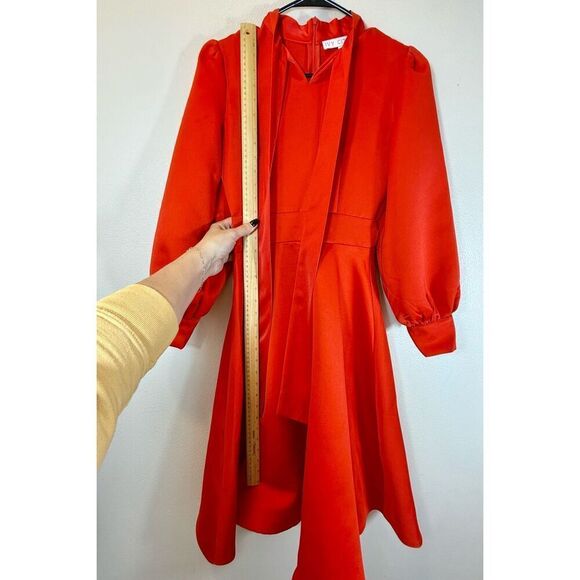 NWOT Ivy City Co Pipa Holiday Red Bow Tie Collar Fit & Flare Women's Dress XXS - Picture 9 of 14